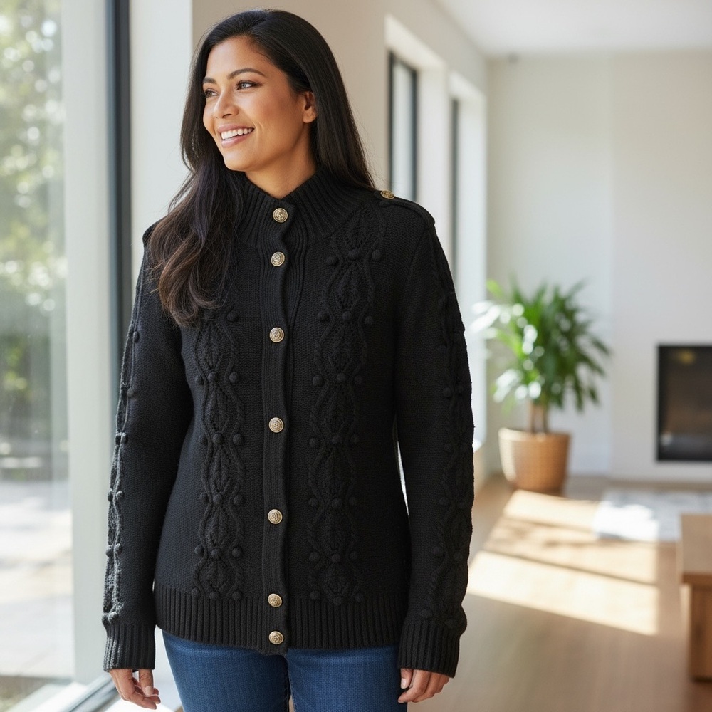 Talbots Cotton/ Cashmere Blend Button Front Cardi… - image 1